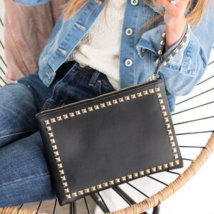 NEW! Kennedy Studded Wristlet Clutch Bag